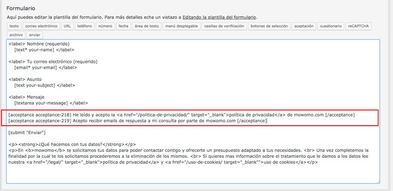 configurar cf7 4 1