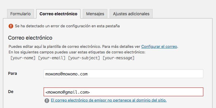 error contac form 7