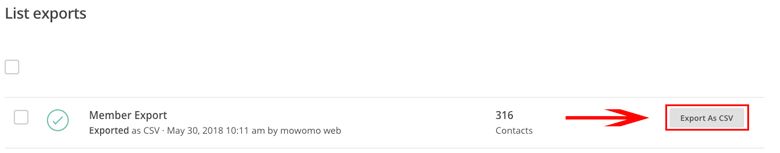 MailChimp export as CSV