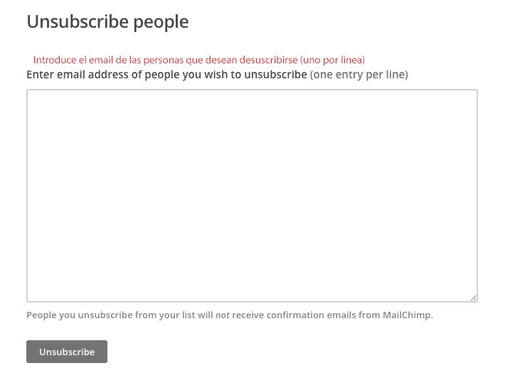 unsubscribe users fillable field