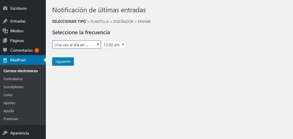 tipos de newsletter mailpoet 3 1