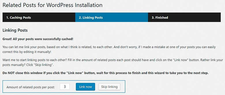 Configuración inicial del plugin de posts relacionados en WordPress