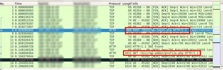 Muestra de los datos de nuestros usuarios enviados a través de POST sin ssl activado en nuestra web