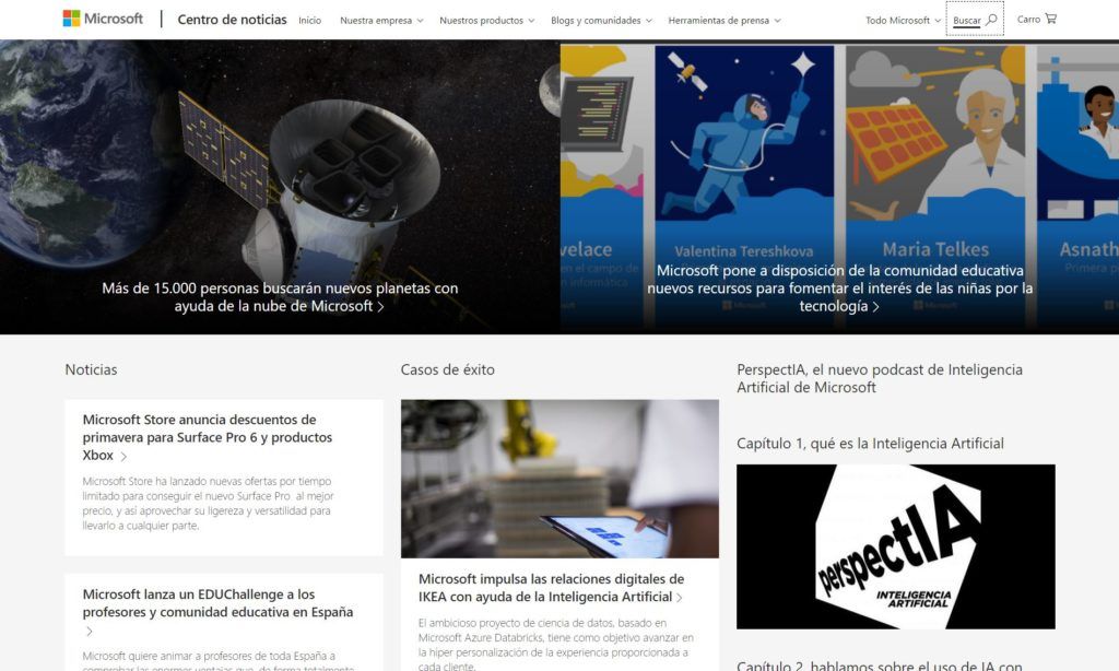 Microsoft News, a magazine-style website made with WordPress