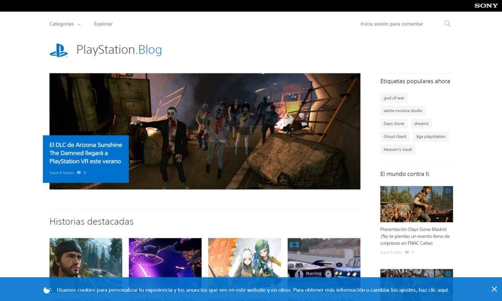 PlayStation Blog, a magazine-style website made with WordPress