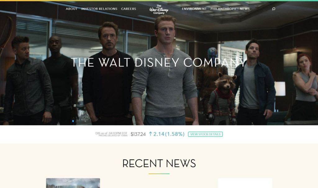 Walt Disney Company, corporate website