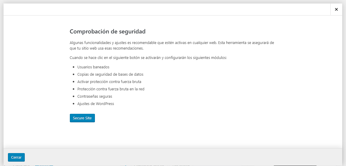 comprobación de seguridad