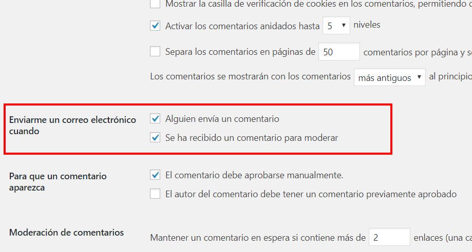 Cómo quitar las notificaciones de los comentarios en WordPress