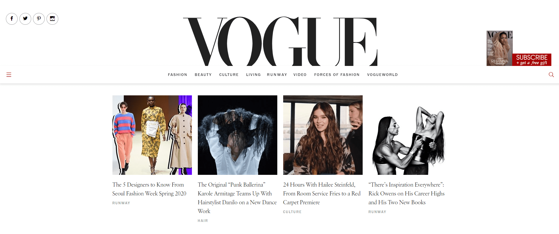 Vogue made with WordPress