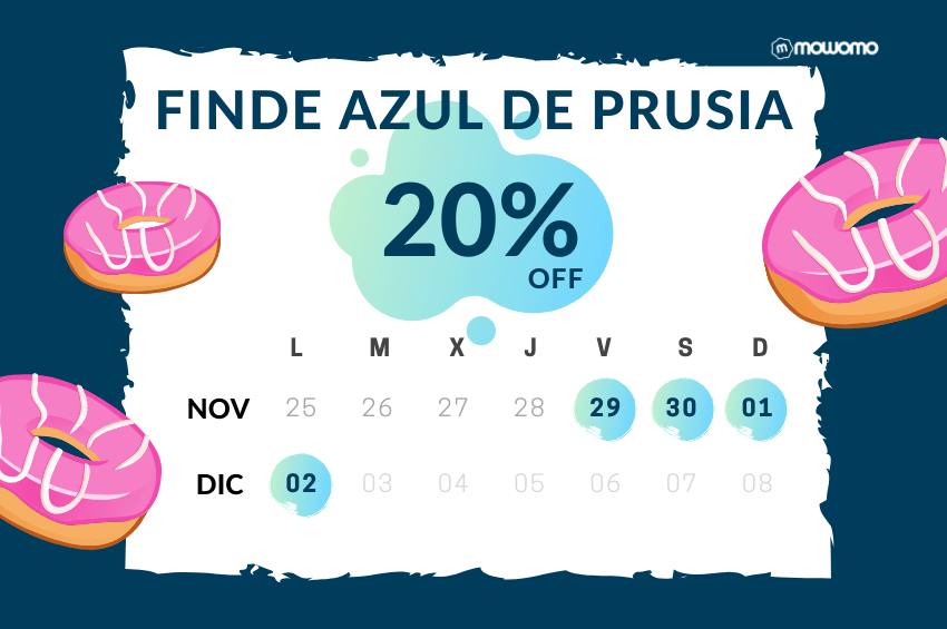 Black Friday 2019 mowomo Finde Azul de Prusia