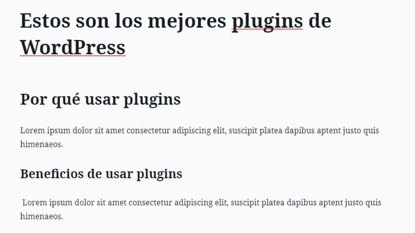 Example of header structure in a post