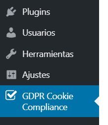 GDPR Cookie Compliance Menu