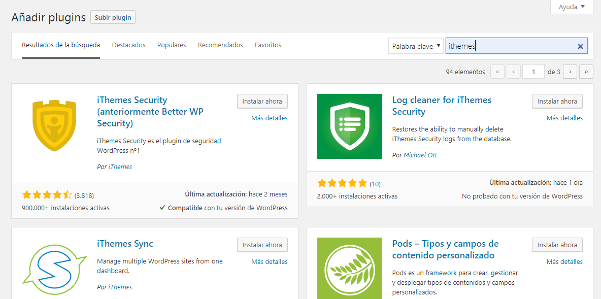 añadir plugin iThemes Security