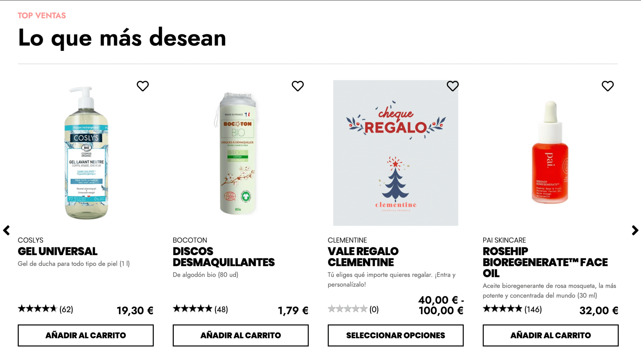 Carrusel de productos de una tienda online con WooCommerce