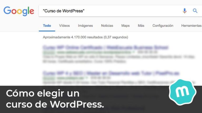 Cómo elegir un curso de WordPress.
