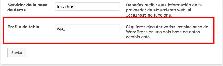 Cambiar prefijo tabla base de datos