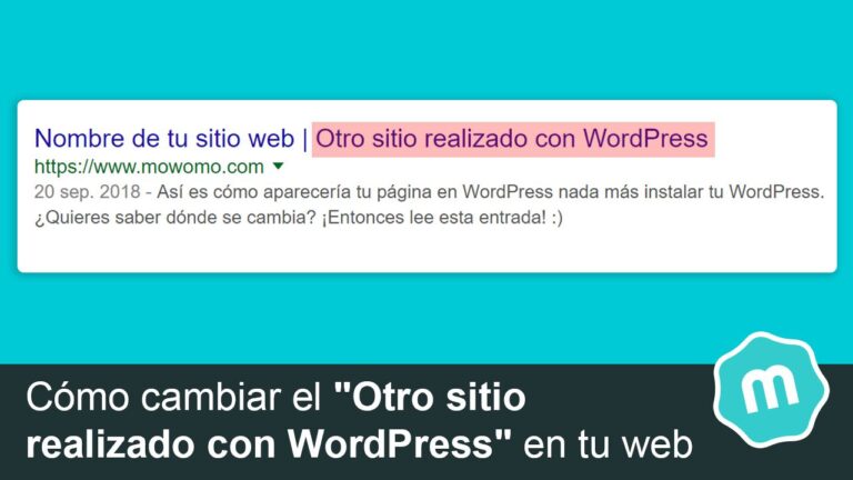 Cómo cambiar el «Otro sitio realizado con WordPress» en tu web